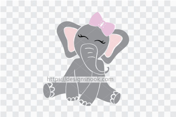 Baby Elephant Svg & Female Elephant Graphics for Publishing