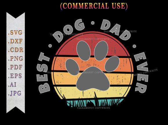 Best Dog Dad Ever Retro Sunset SVG File: Print Templates & Graphics Review