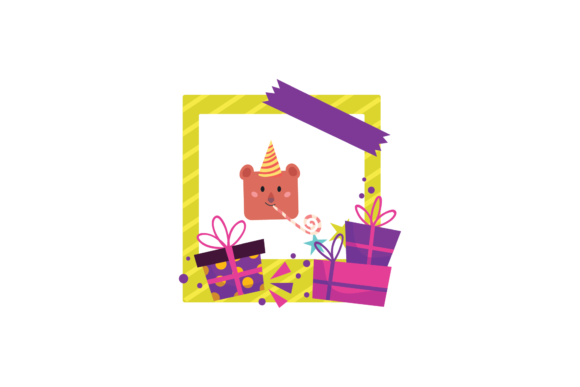 Birthday Frame Sticker Bear Animals: Graphics & Icons Review