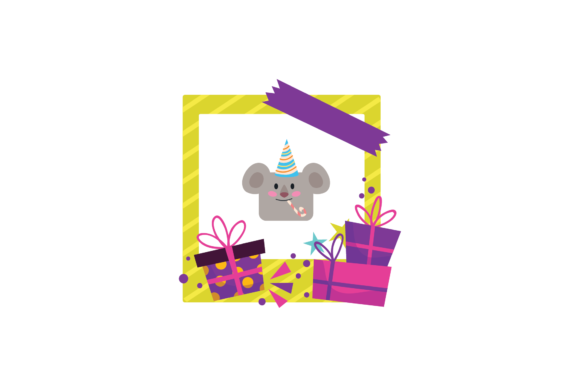 Birthday Frame Sticker Koala Animals Graphics and Icons