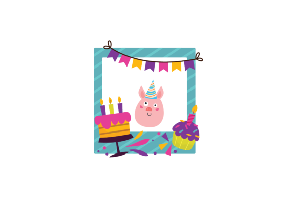 Birthday Frame Sticker Pig Animals SVG Review