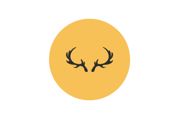 Christmas Sticker Deer Antler: Graphics & Illustrations