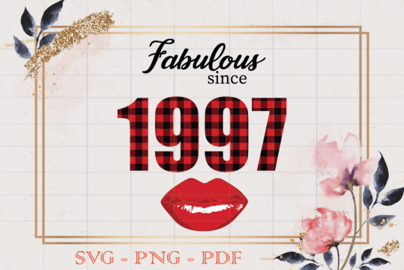 Fabulous Since 1997 Red Buffalo PlaidSVG: Graphics and Print Templates