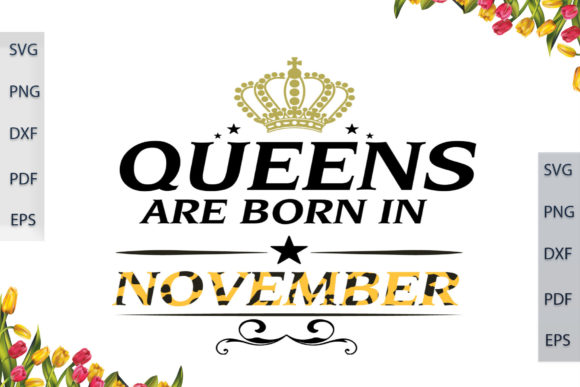 Gift for November Queens, Leopard Font: Graphics & Print Templates