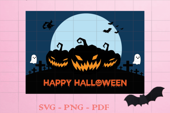 Pumpkin Happy Halloween SVG: Graphics for Print Templates