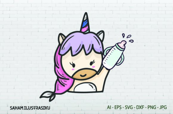 Unicorn Cute Sticker Graphics & Illustrations for Publishing