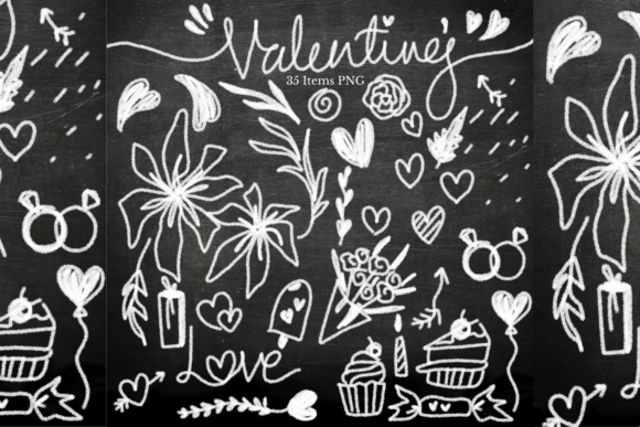 Valentine's Chalk Board Mini Bundle: Graphics & Illustrations